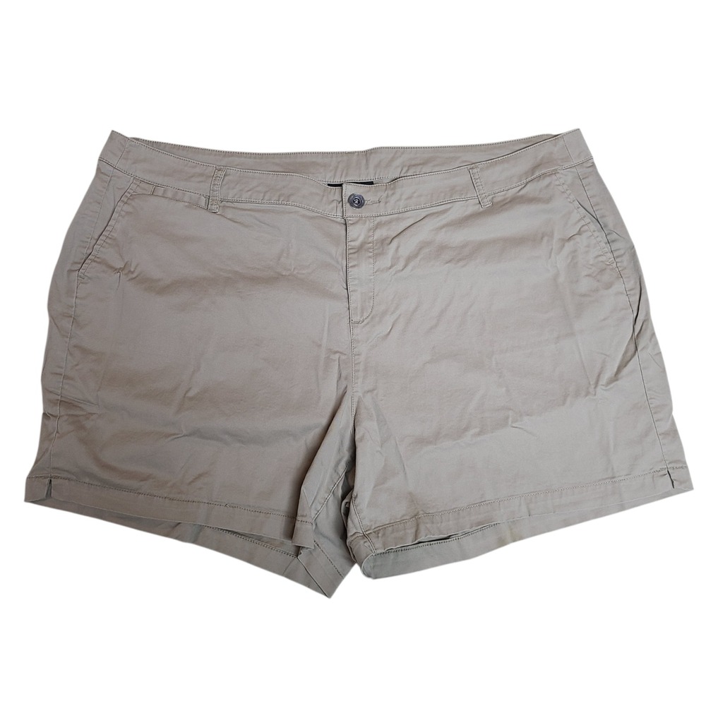 Lane Bryant Plus Size 24 Tan Khaki Chino Hiking Shorts Preppy Casual Pockets